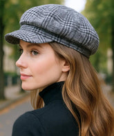 Comprar boina feminina inglesa xadrez de lã com aba europeu para looks urbanos de outono e inverno em promoção ANELLIMN